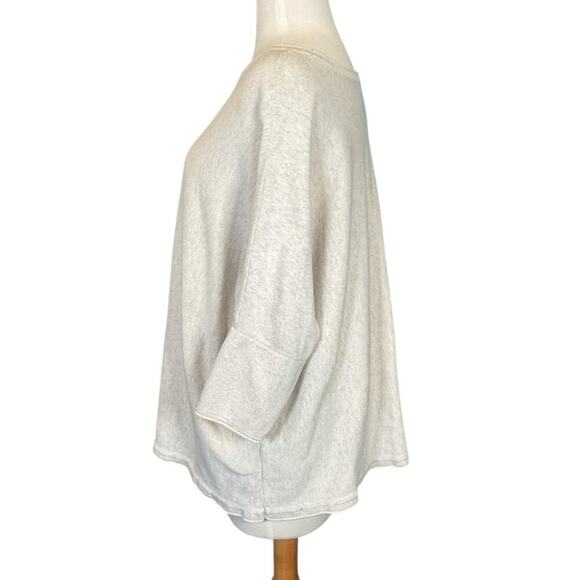 J.Jill 100% Cotton Sweater Heather Gray Size Medium 3/4 Sleeve Boat Neck Casual - Picture 4 of 10